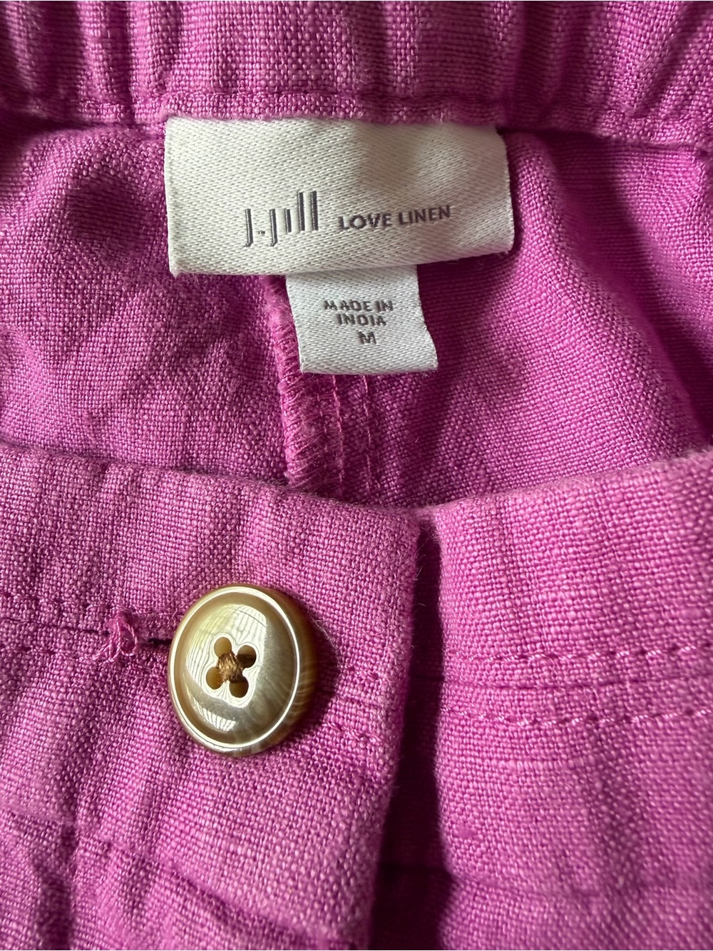 J.Jill Cropped Wide Leg Women’s Magenta Linen Pants - Picture 4 of 5